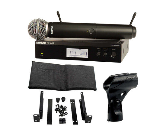 SHURE BLX24RE/SM58-K3E Радиосистема BLX с ручным микрофоном SM58, кронштейны для крепления в рэк, изображение 3
