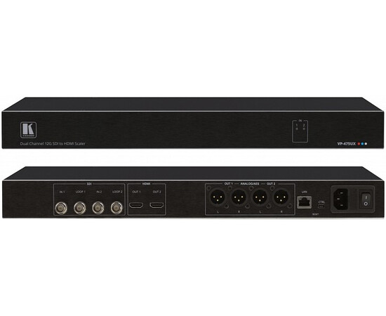 KRAMER VP-475UX Двухканальный масштабатор 12G HD-SDI в HDMI с деэмбеддированием аудио