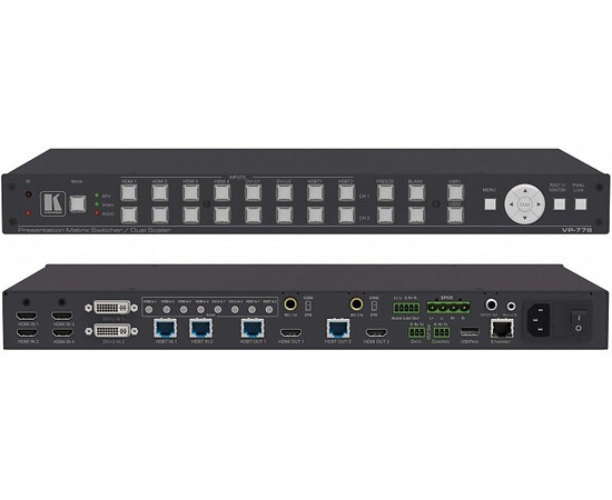 KRAMER VP-778 Сдвоенный масштабатор HDMI, HDBaseT, VGA, CV, YUV в HDMI / HDBaseT