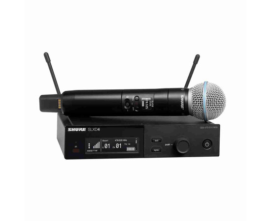 SHURE SLXD24E/B58-H56. Радиосистема SLX-D с ручным микрофоном BETA58 (518-562 МГц)