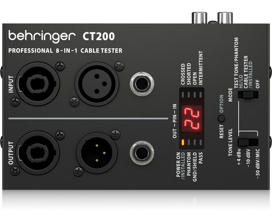 Behringer CT200. Кабельный тестер для XLR, TRS, Speakon, RCA, RJ45, MIDI, USB