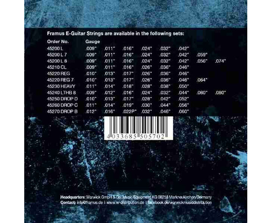 Струны для электрогитары Warwick Framus Blue Label Light 009"- 042", изображение 2