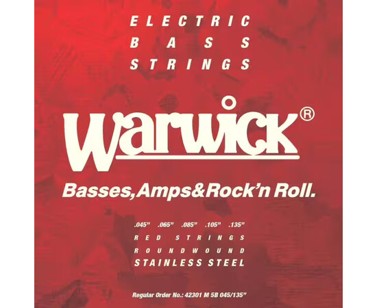 Струны для басс гитары Warwick bass guitar strings RED String 5 Set M Low B 045/135