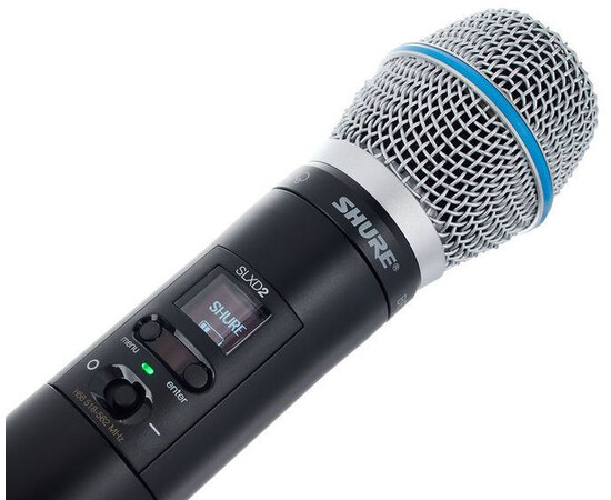 SHURE SLXD2/B87A=-H56 Ручной передатчик с микрофоном BETA 87А. Частоты 470 - 514 МГц, изображение 3