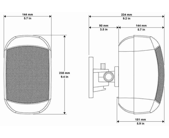 Biamp Desono MASK4CT-W White. Настенный громкоговоритель, изображение 5
