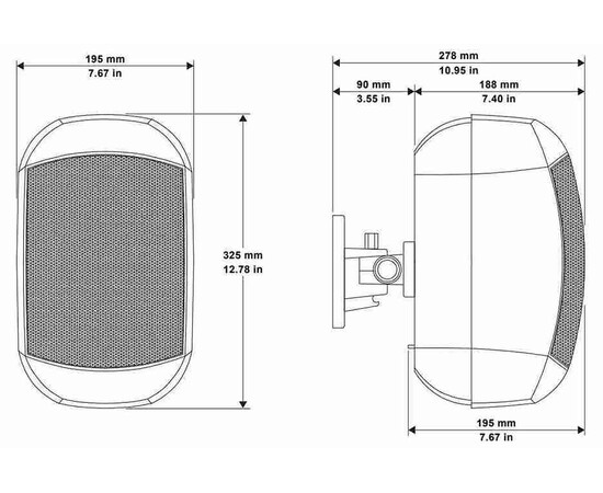 Biamp Desono MASK6C-W White. Настенный громкоговоритель, изображение 3
